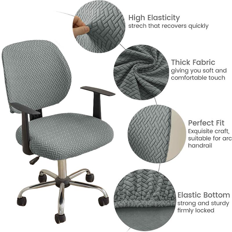1/2Pc Jacquard Split Chair Cover Solid Color Soft Elasticity Polar Armchair Slipcover Computer Seat Stretch Rotating Lift Gaming