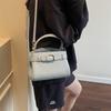 Premium lychee pattern small square bag women's 2025 new summer fashion shoulder bag foreign style belt buckle handbag bag