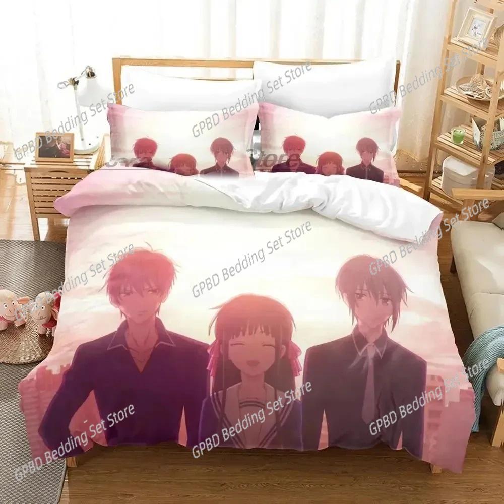 Anime Fruits Basket Bedding Set For Bedroom Soft Modern Bedspreads Comefortable Kids Duvet Cover Quilt Cover And Pillowcase