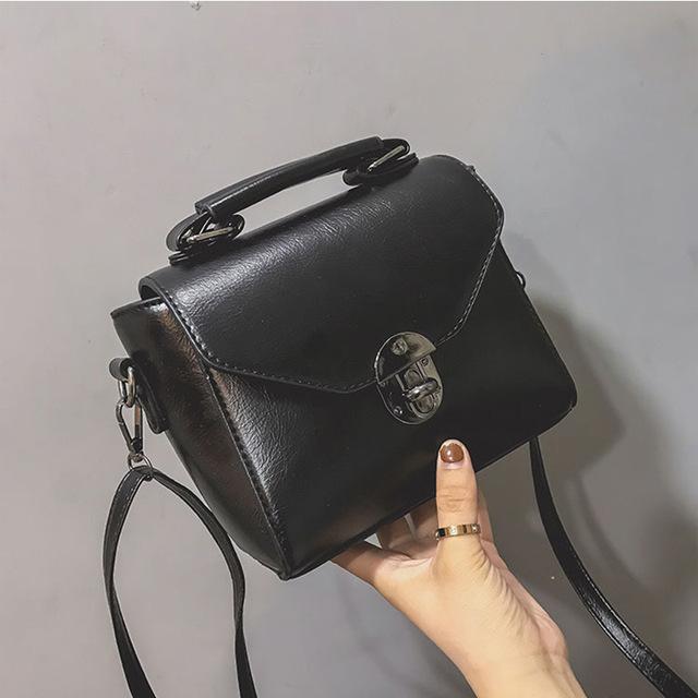 

Yogodlns Vintage Leather Female Top-handle Bags Small Women Shoulder Bag Crossbody Messenger Bag Casual Handbags 18.5x10.5x16cm