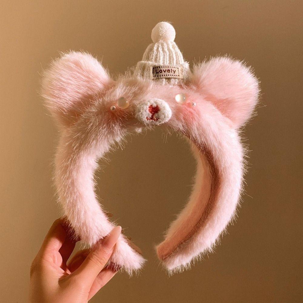 Soft Plush Headbands Elastic Animal Hair Hoops Faux Fur Tiaras Cute Hairbands Skincare Routine