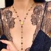Bohemian Long Y-Shaped Necklaces for Women Metal Clavicle Chain Gold Color Choker Holiday Party Jewelry Necklace Gift Collar