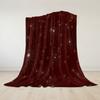 Burgundy Firework Sparkle Flannel Blanket Warm Soft Halloween Christmas Couch Warm Cozy Decorative Decor Gift for All Season