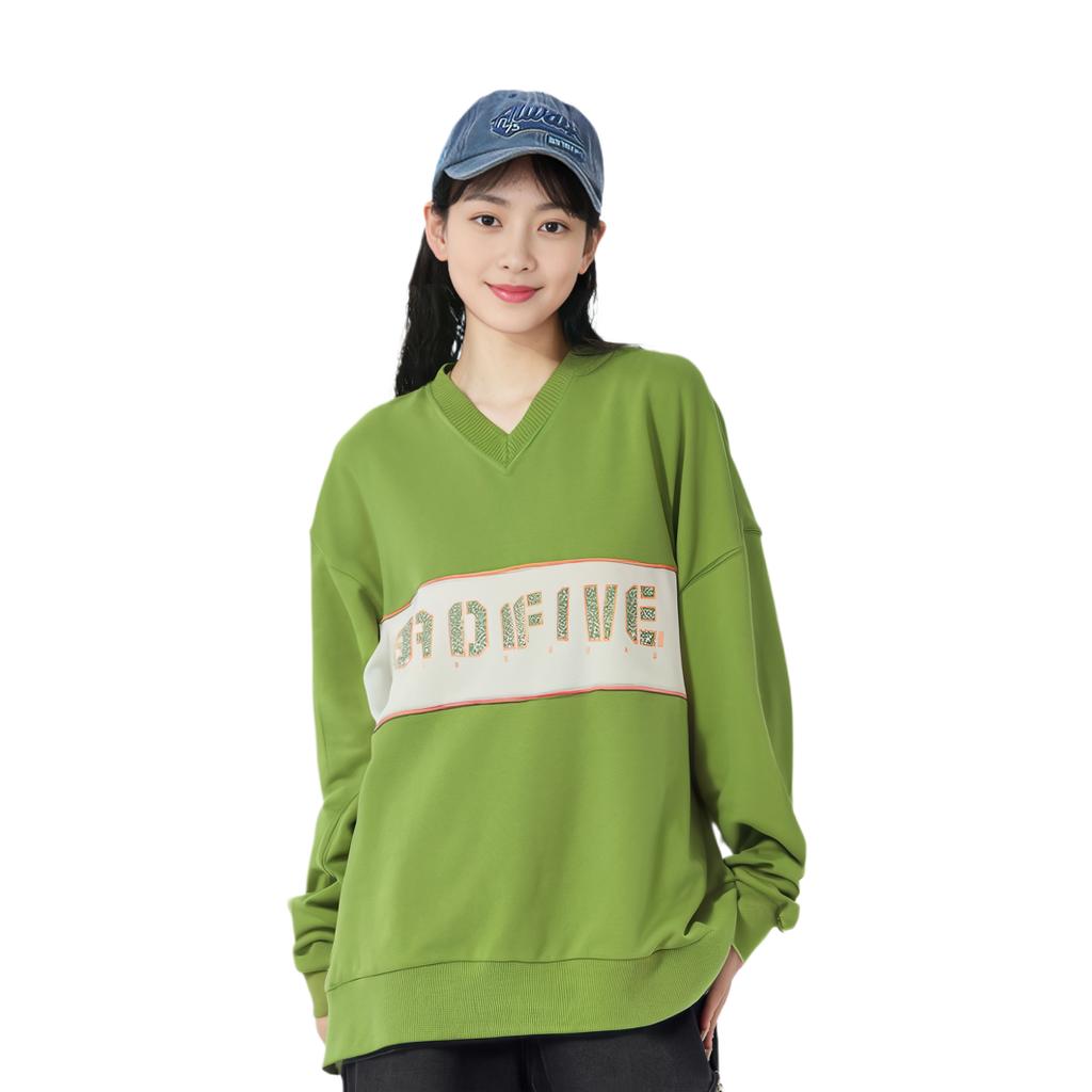 Li-Ning Loose Basketball Pullover Sweatshirt Women Tops Grasshopper-Green AWDQ342-1