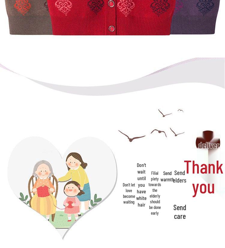 Elderly Women's Knitted Vest - Spring, Autumn & Winter Cardigan for Grandma and Mom
