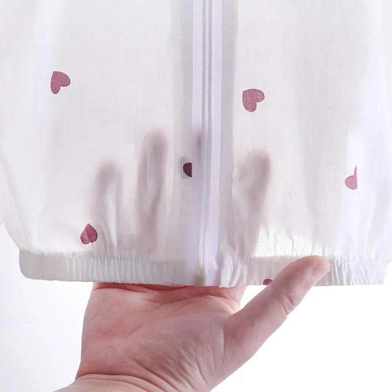 Jachetă de protecție solară pentru copii, haină subțire, îmbrăcăminte exterioară pentru fete de vară, jachetă din bumbac, cu glugă