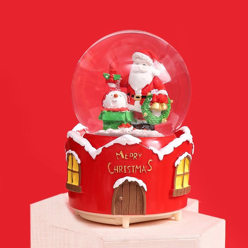 Drehende Karussell-Spieluhr mit Schneekugel-Effekt Kindergeburtstagsgeschenk Dekorative Harz-Musikinstrument Spielzeug