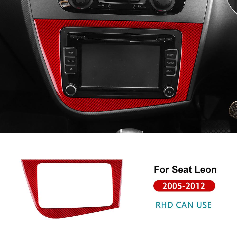 

For Seat Leon 2005 2006 2007 2008 2009 2010 2011 2012 Real Soft Carbon Fiber Sticker LHD RHD Car CD Panel Inteior Accessories