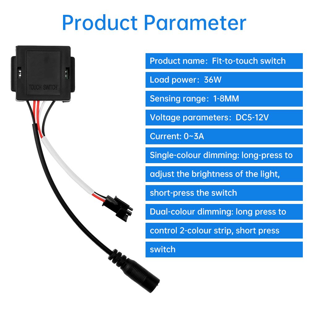 DC 5-12V 3A 36W Intelligent Touch Switch Touch Sensor Switch For Led Light Mirror Headlight For Smart Home Bathroom Light Switch