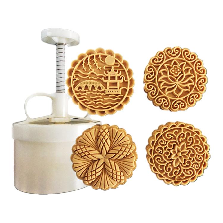 Hand-Pressure Moon Cake Mould Mid Autumn Festival Bath Bombs Food-Grade Plastic