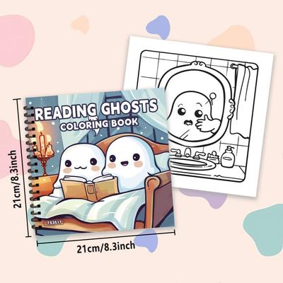 Cute Spooky Coloring Book - Teen Coloring Book 30 Sheets 100gsm 8.3x 8.3 Great for Anxiety Relief, Christmas, Halloween!