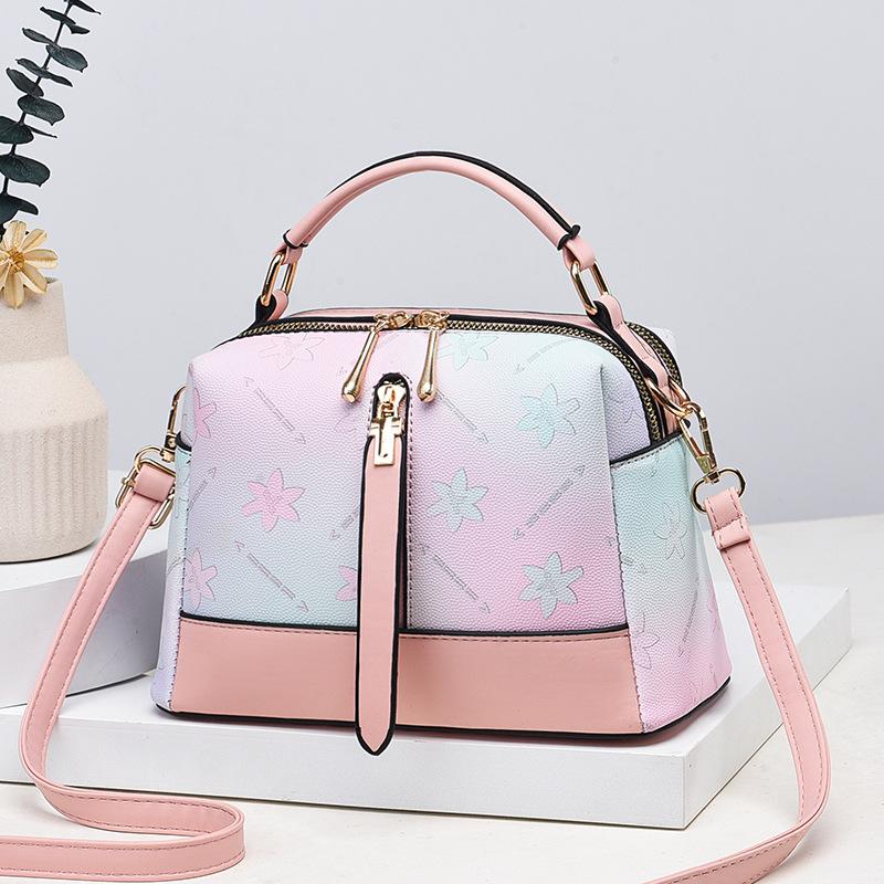 Small Crossbody Bags for Women Classic Double Zip Top Handle Satchel Bag Shoulder Purse Color-Block Cell Phone Purse for Women Mini Top Handle Handbag