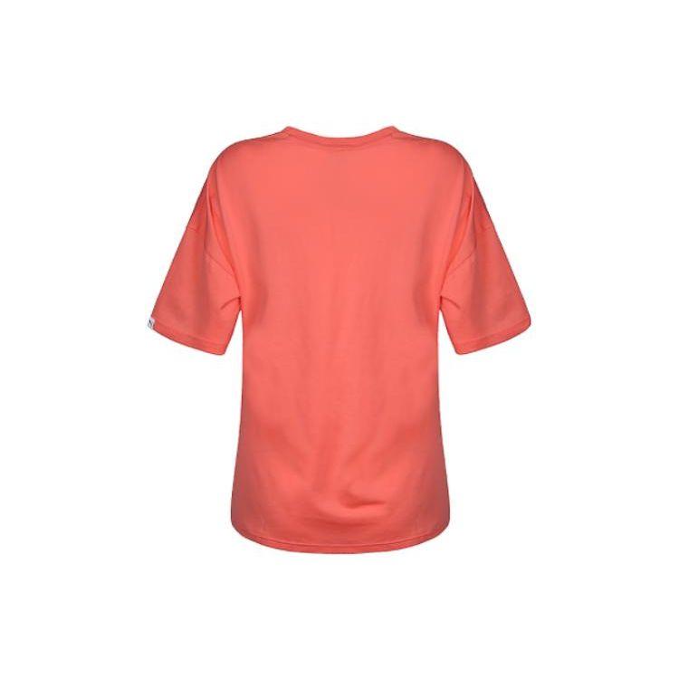 Puma Color Block Logo Print Round Neck Pullover T-Shirt Women Tops Pink 853175-11