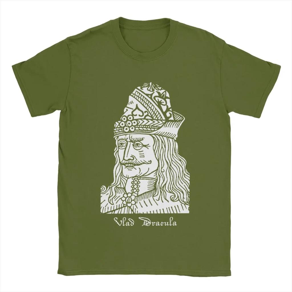 Vlad Dracula Tepes The Impaler Vampire Horror Movie T-Shirt Men Vintage Cotton Tee Shirt O Neck T Shirts Graphic Printed Clothes