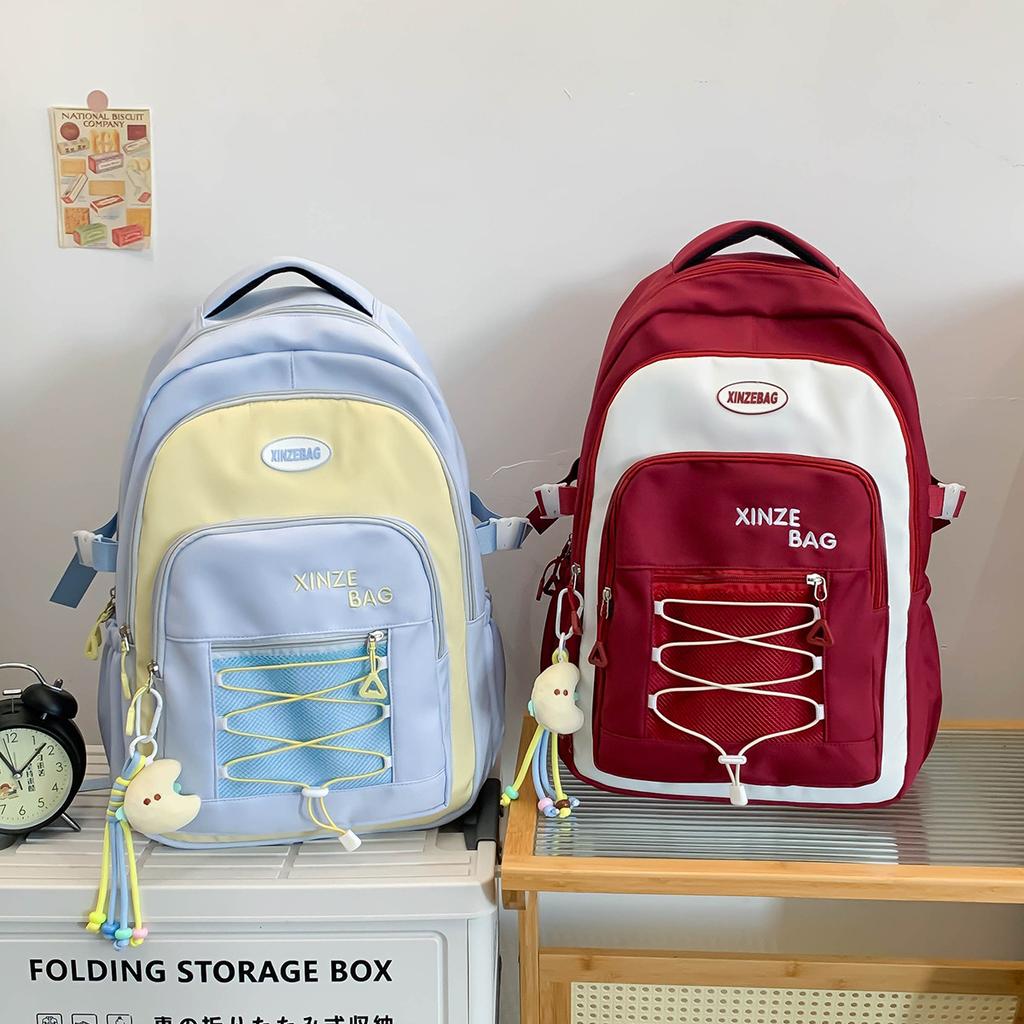 Schoolbag large capacity Japanese ins wind backpack middle school student college bag female junior high school student Mori simple backpack