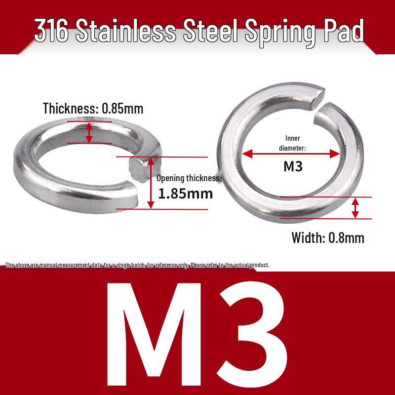 Stainless Steel & Blackened Carbon Steel Spring Washers (M1.6-M42) Elastic Open Washers