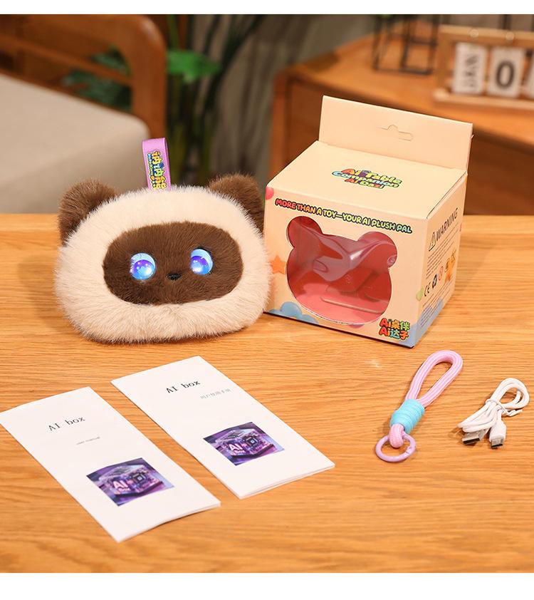 New Arrival AI Intelligent Interactive Super Soft Cat Plush Toy Emotional Companion AI Robot Plush Toy with Voice and LED Eyes 66 countries worldwide