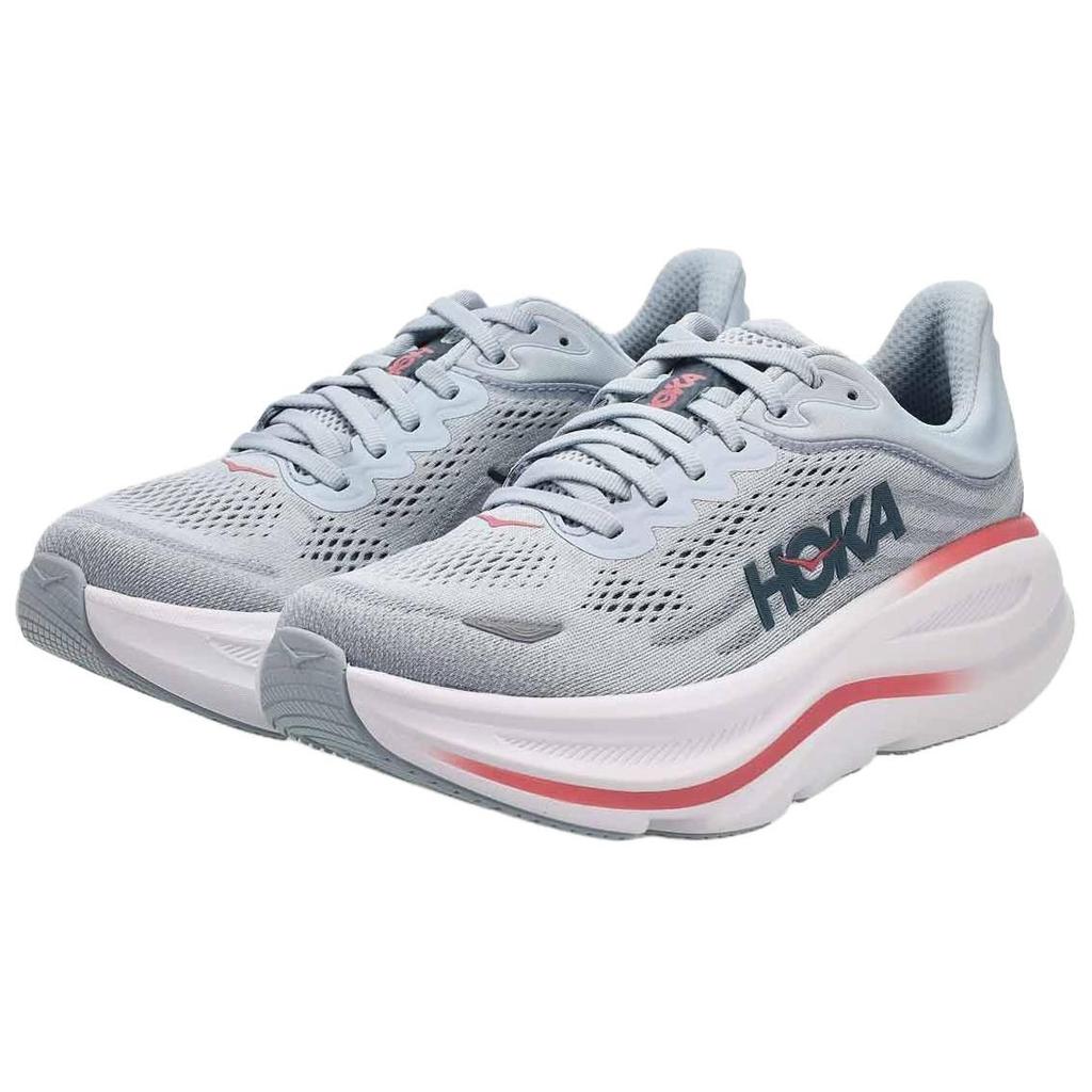 HOKA One One Bondi 9 Abriebfest Atmungsaktiv Rückfedernd Freizeit Laufschuhe Damen Grau 1162014-MBLW