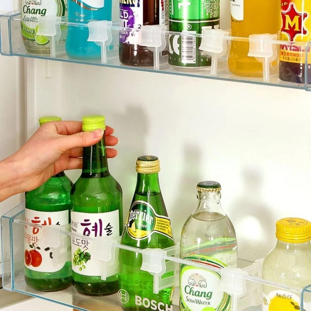 4 st Kylskåpsförvaringsavdelare Sidodörrsförvaringspartition Expanderbara Skiljeväggar Kök Flaskhylla Organizer