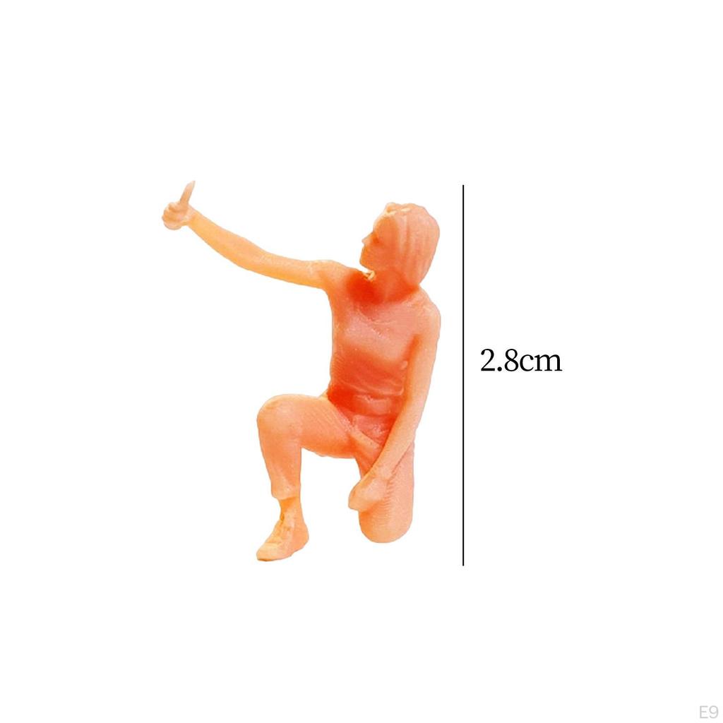 1/64 Figures Realistic Mini People Model Unpainted for Train