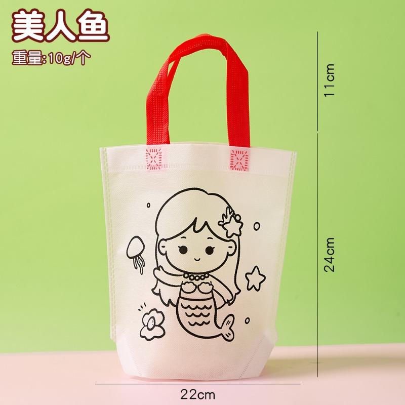 Diy Blank Non Woven Tote Bag For Kids Graffiti Hand Coloring Art Craft