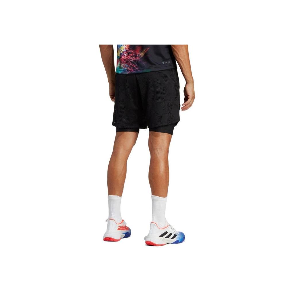 Adidas Solid Color Breathable Lace-Up Sports Shorts Men Bottoms Black HT7218