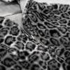 Women's Hooded Long Sleeve Zip Up Hoodie Loose Fit Streetwear Reversible Leopard Print Pocket Sweatshirt Top