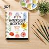 Nature Animal And Landmark Theme Watercolor Coloring Book, Clean Bright Patterns Design, Thick Educational Drawing Gift for Kids Paper Multi-theme