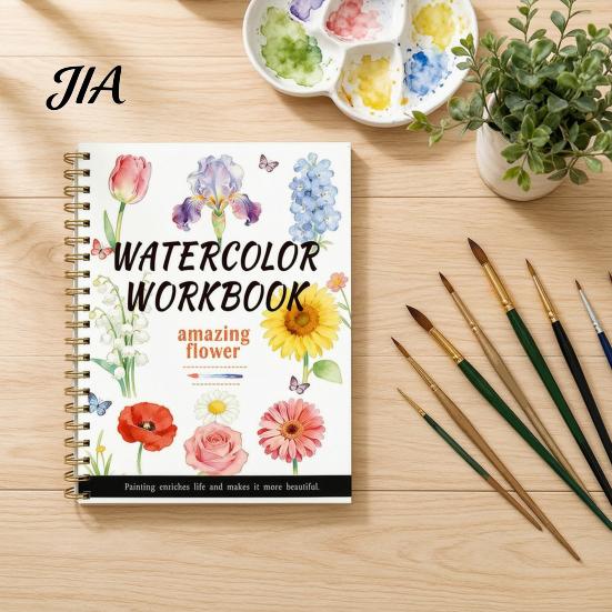 Nature Animal And Landmark Theme Watercolor Coloring Book, Clean Bright Patterns Design, Thick Educational Drawing Gift for Kids Paper Multi-theme
