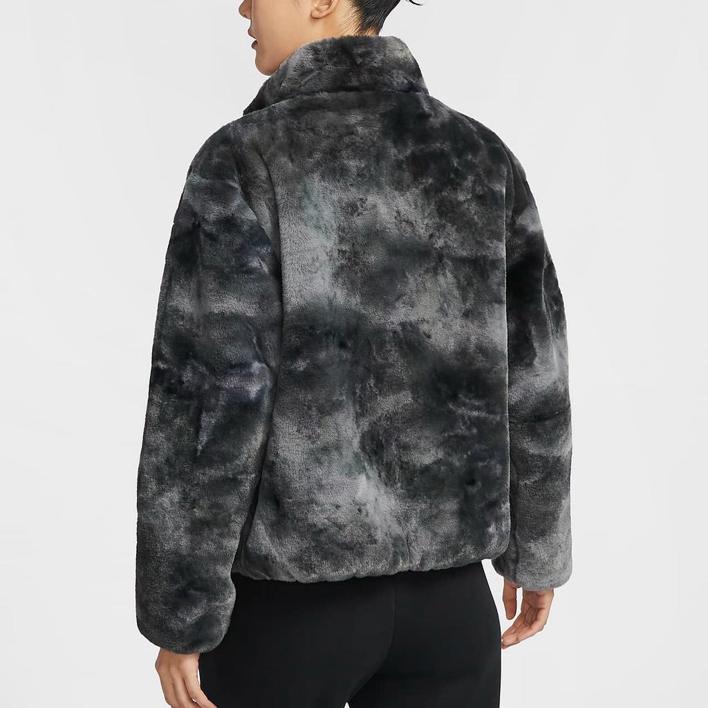 Nike Sportswear Fashion Versatile Comfortable Casual Velvet Jacket Women Jackets Black HQ4871-010