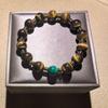 Natural Yellow Tiger Eye and Malachite Beaded Bracelet - High-End Crystal Birthday Gift