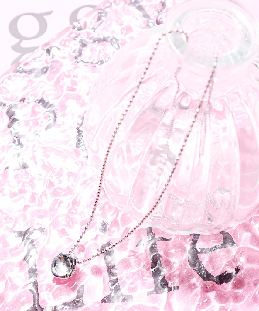 Polalita Mini Ball Chain Drop Pendant Long Necklace (Plt-Nl-090_Sv)