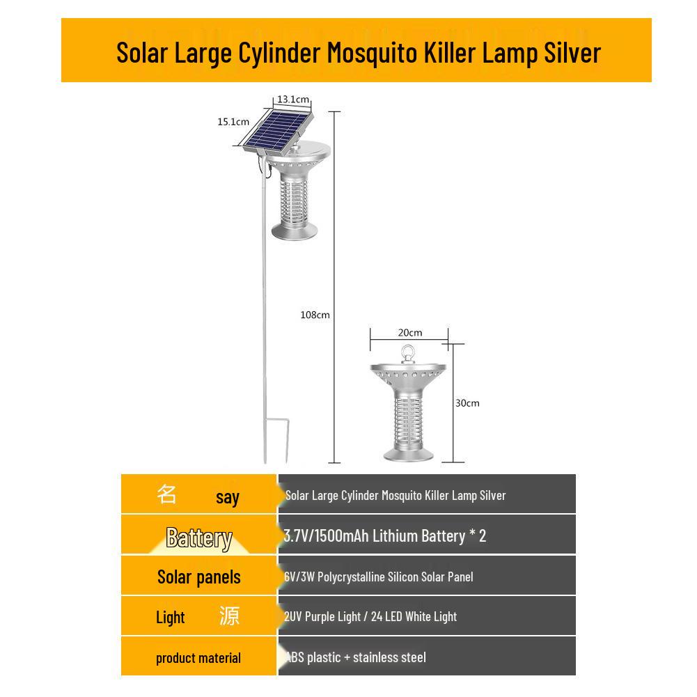 Waterproof Solar Electric Mosquito Killer Lamp for Outdoor Garden Use