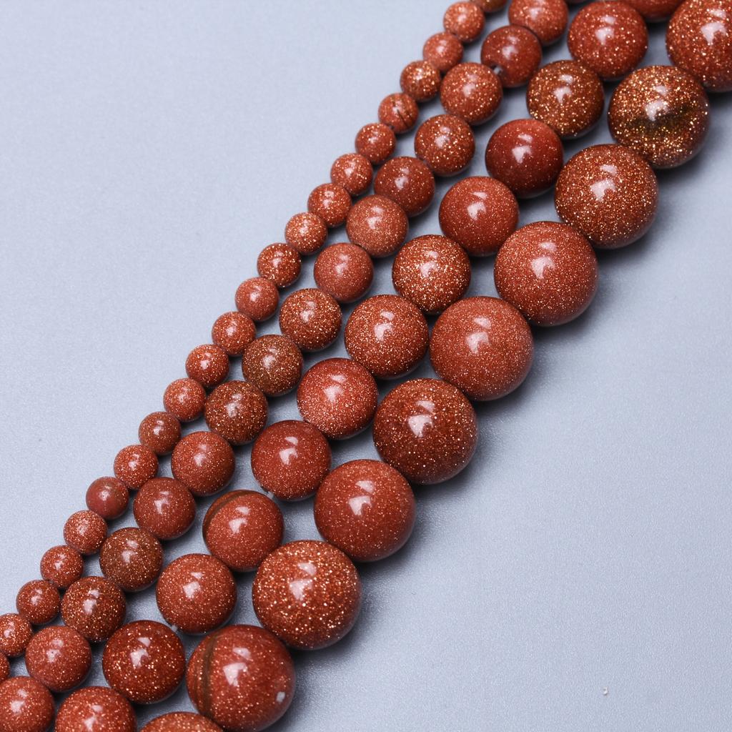 20/30/40/50/60pcs 4/6/8/10mm Round Beads Jinsha Stone for Jewelry Making DIY Earring Bracelet Natural Stone Delicate Jewelry Accessories Material