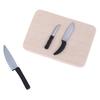 4Pcs 1:12 Dollhouse Miniatures Kitchen Cutting Board Knife Set Mini Toys