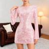 2026 Womens Sequin Long Sleeve Mini Dress Sexy Bodycon Party Night Out Clubwear