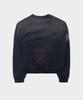 BADBLOOD Workshop Print Distressed Sweatshirt - Navy
