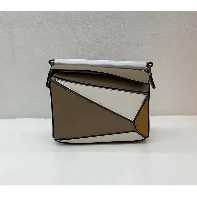 Genuine Leather Women's Bag With Geometric Stitching Contrasting Color Pillow Bag. Fashionable Portable Single Shoulder Diagonal