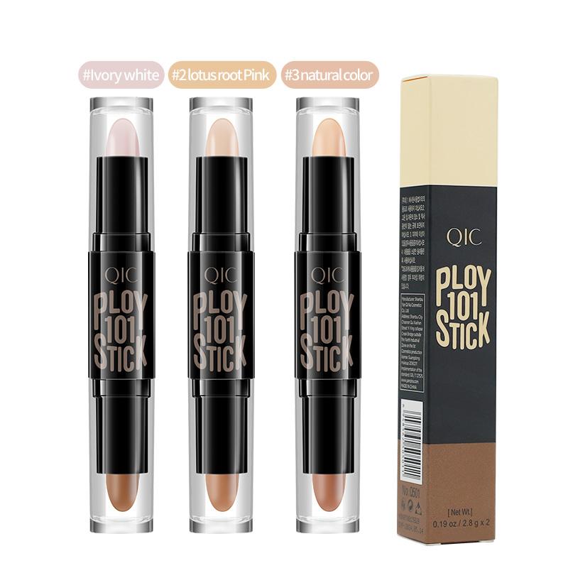 Color Makeup Double Head Concealer Stick Three-dimensional Trim Brightening Face Highlight Concealer Pen Color Trim Stick