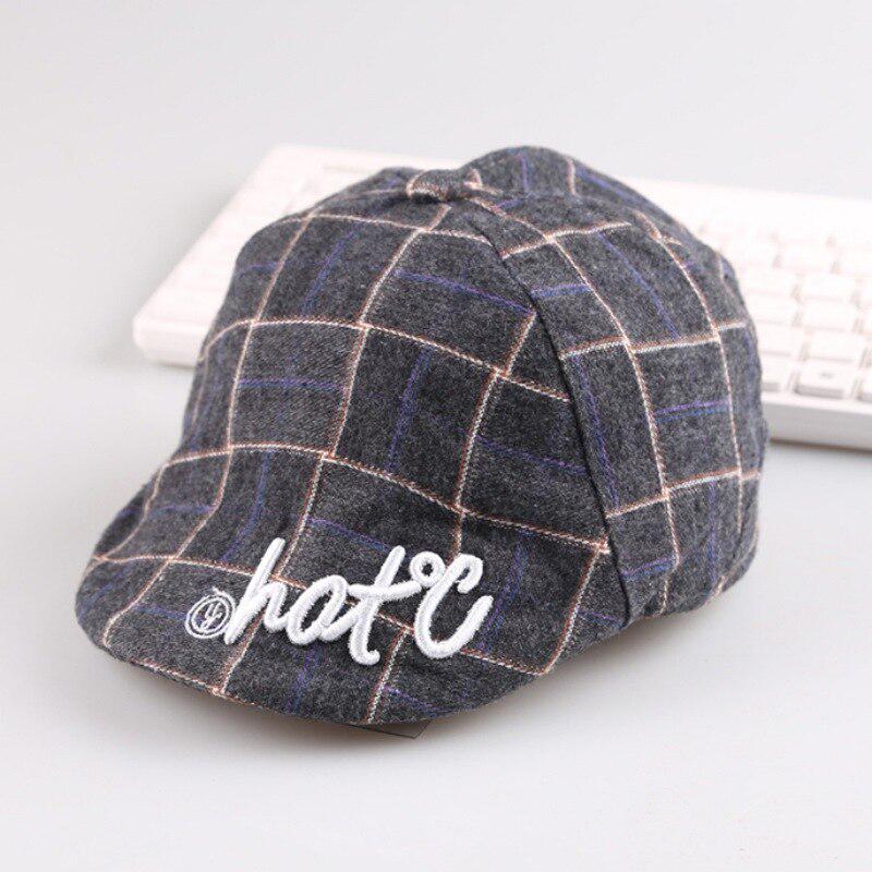 

Осенняя мода Детские шапки Плед Дизайн Ретро Дети Малыш Берет Кепка Random letters