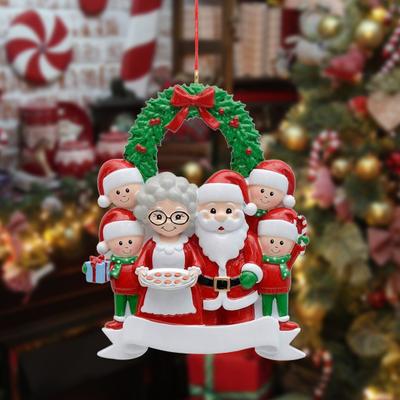 Weihnachtsanhänger Weihnachtsmann Familie Hängeanhänger Klassische Farben Familienthema Festliche Atmosphäre Dekor