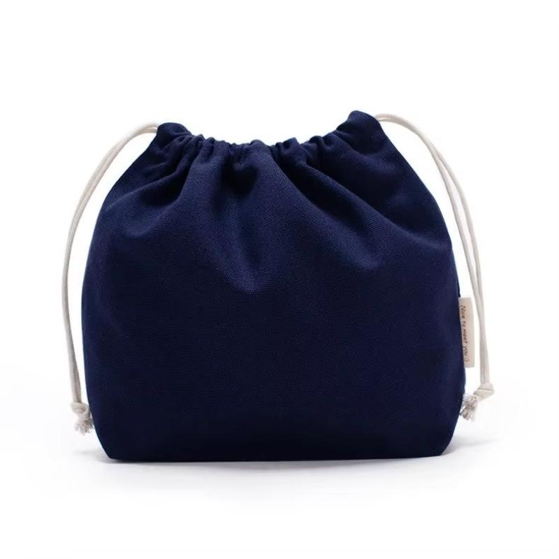 

Large Cotton Drawstring Storage Bag Structured Canvas Pouch for Delicates Cosmetics Multi-Use Travel Organizer 27x20x8.5cm 27x20x8.5cm темно-синього кольору