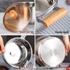 Yoshida Takumi Stainless Steel Soup Pot and 18cm Wooden Handle Non-stick Milk Pot Set