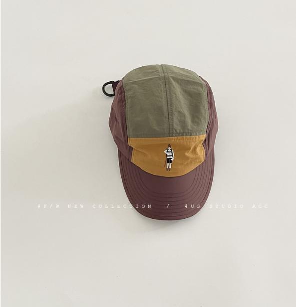 Color Block Baseball Cap Summer Vintage Cartoon Shadow Print Unisex for Men Women Casual Outdoor Sun Hat Lightweight Breathable