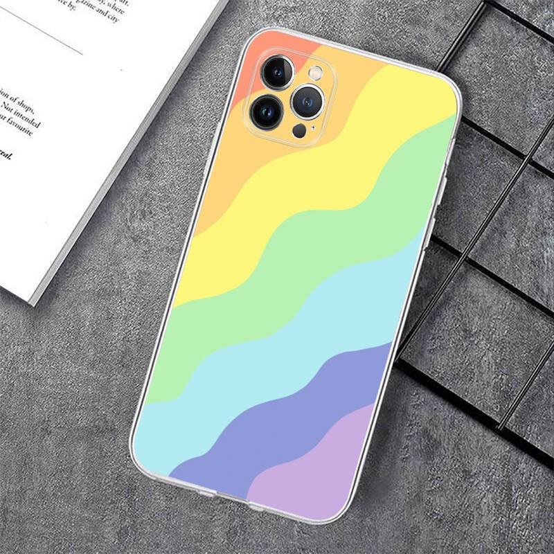 

Rainbow Pattern Phone Case Silicone Soft for iphone 14 13 12 11 Pro Mini XS MAX 8 7 6 Plus X XS XR Cover iphone 11 pro