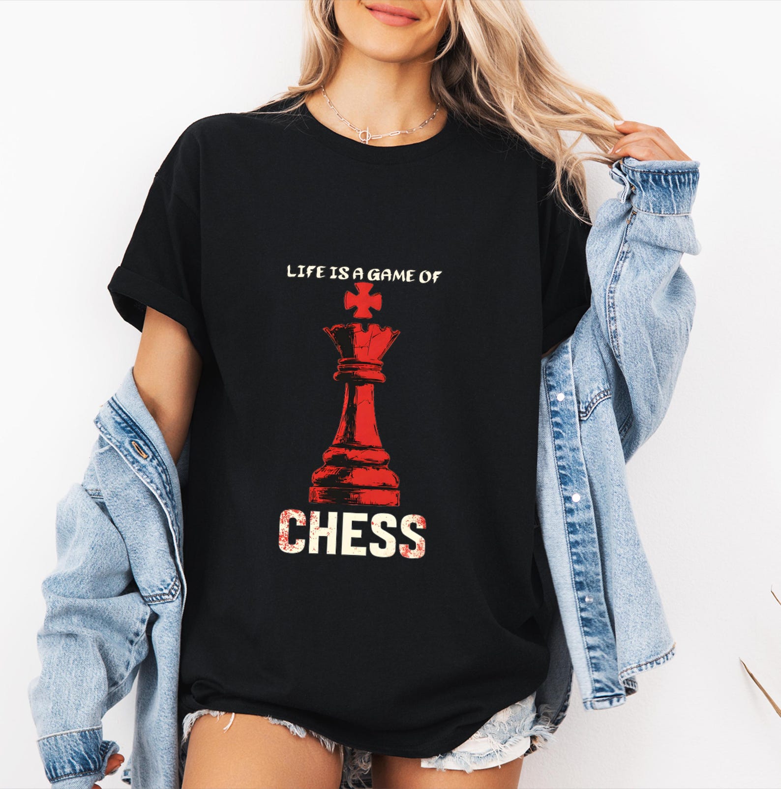 King Chess Piece T-Shirt: Life is a Game, Chess Lover Gift S