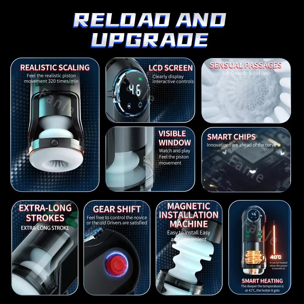 Male Masturbators Cup Telescopic Heated Electric Pocket Pussy Vagina Blowjob Sucking Thrusting Masturbation Sex Toy for Men