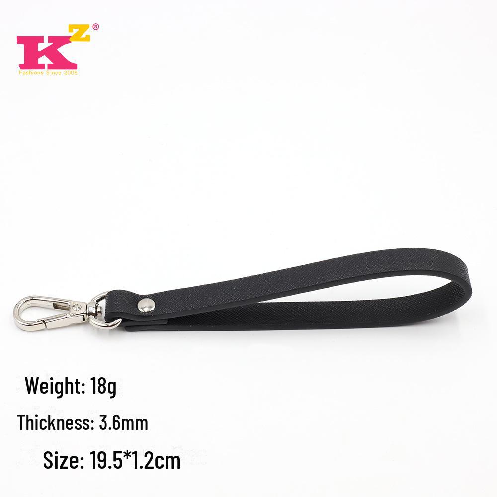 Saplı Askılı Siyah PU Çapraz Desenli Bileklik Portföy