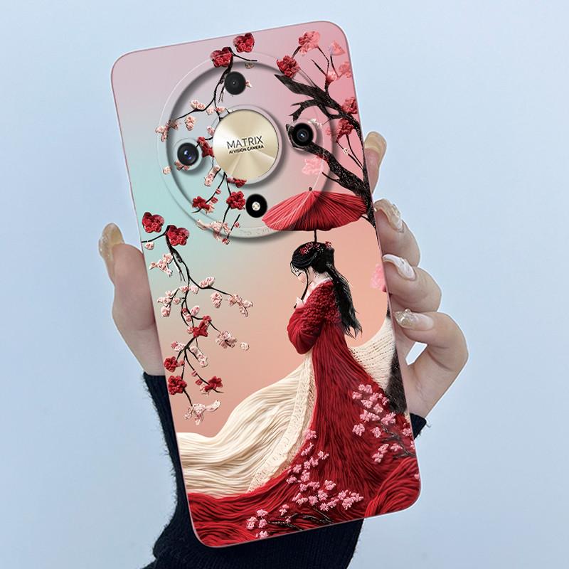 For Honor Magic5 Lite 5G Case Simplicity flower Silicone Soft Back Cases For Magic6 Lite 5G Cover Magic 5Lite 6Lite Bumper Shell