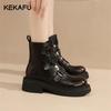 Women's Pointed Toe Mid-Heel Short Martin Boots